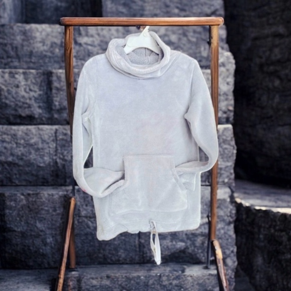 Fat Face women softer fuzz sweatshirt  funnel neckSz 8 cozy cabin core comfy